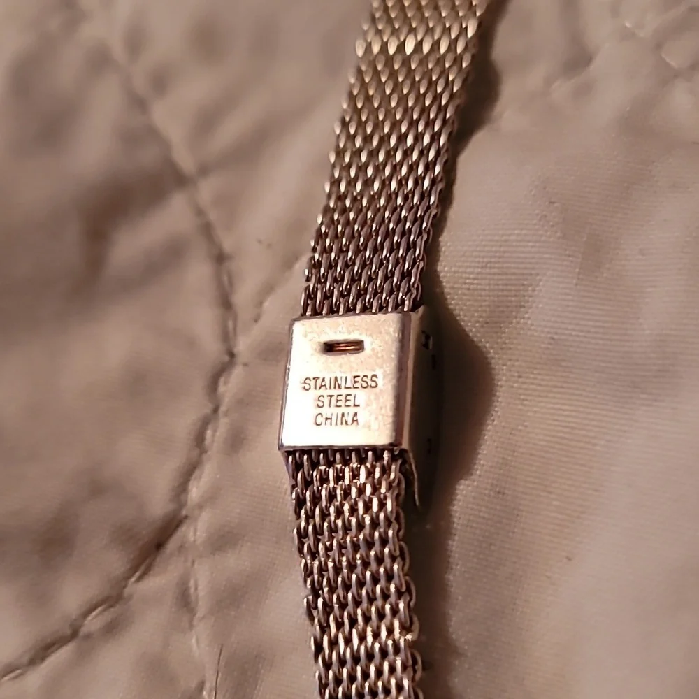 Lenox 925 Sterling Silver Stainless‎ Steel CZ Butterfly Watch Mesh Band Stunning